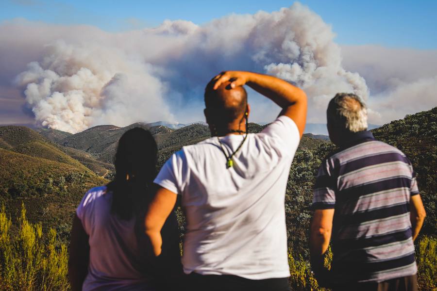 El incendio del Algarve portugués continúa su avance alimentado por el viento y la complicada orografía del terreno, donde más de un millar de bomberos buscan la fórmula para frenarlo tras quemar miles de hectáreas.