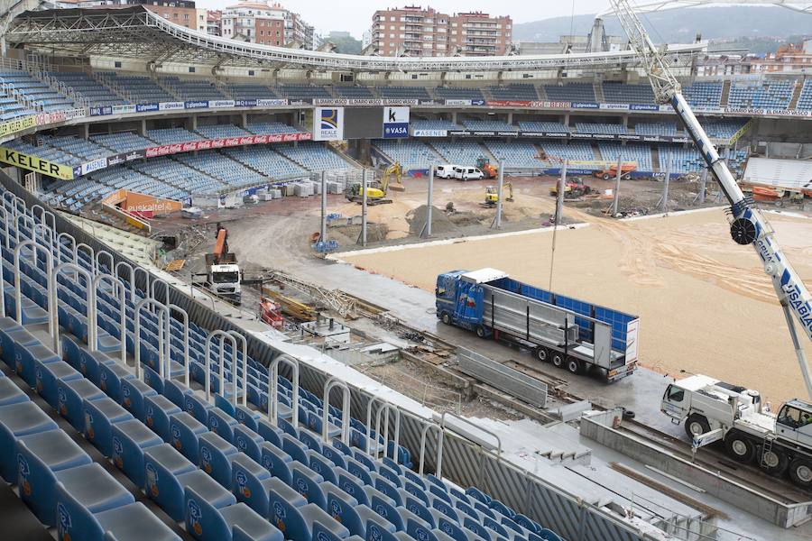 A poco menos de un mes de su reestreno, las obras del estadio de Anoeta presentan grandes avances en los últimos días. Todo estará listo para el Real Sociedad - F.C. Barcelona del próximo 15 de septiembre.