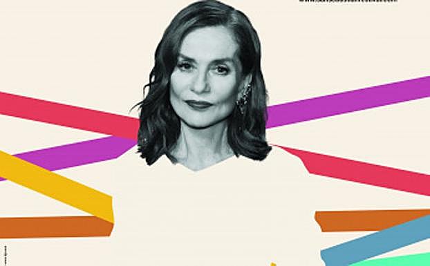 El cartel oficial del Festival de Cine de San Sebastián, protagonizado por la actriz francesa Isabelle Huppert