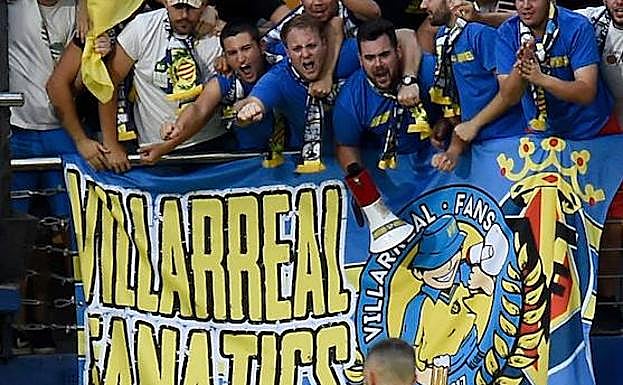 Zona en la que se sientan los aficionados de 'Villarreal Fanatics' en el Estadio de la Cerámica. 