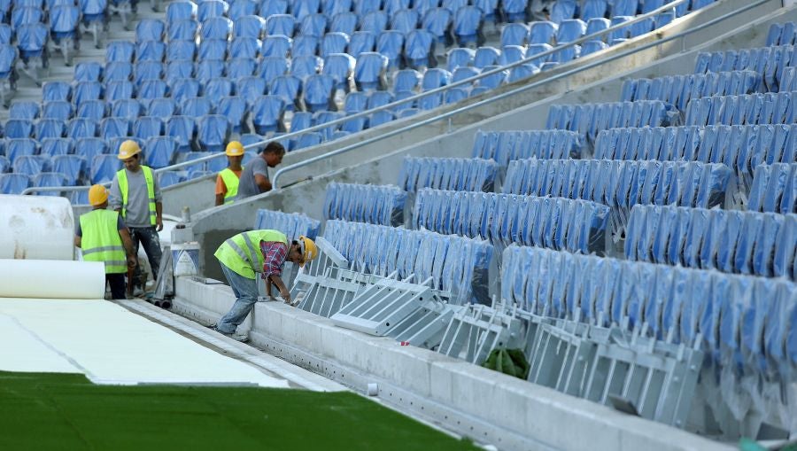El campo de la Real Sociedad continúa afinando su puesta a punto para estar en las mejores condiciones para el próximo partido.
