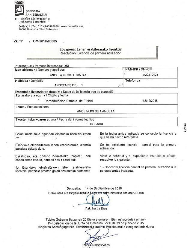 Anoeta, Real Sociedad