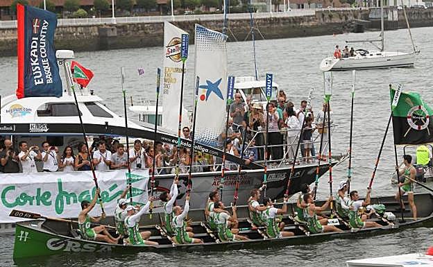 Hondarribia celebra la victoria del domingo. 