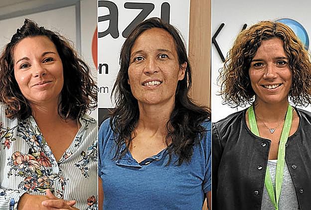 Rosa Peña (Askora), Izaskun Isasti (Arazi) y Nerea Burutarán (Ikerlan). 