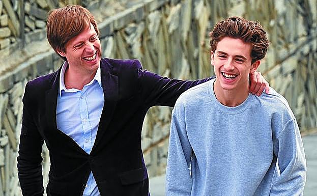 Felix Van Groeningen y Timothée Chalamet, ayer tras la presentación 'Beautiful boy'. 