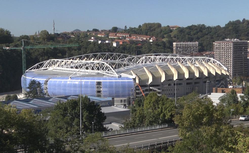 Vista del estadio de Anoeta desde Zorroaga 