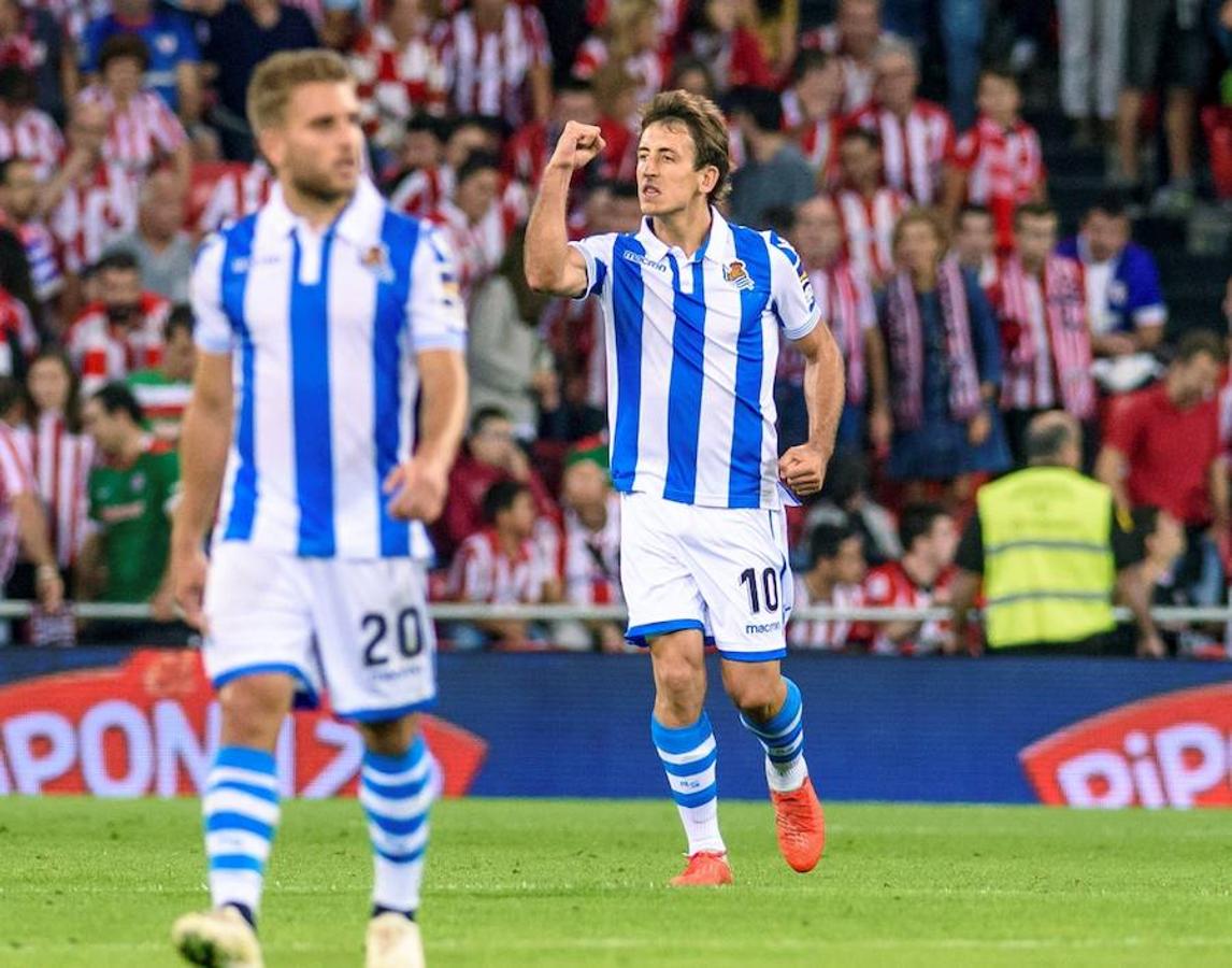 Derbi vasco disputado este viernes en San Mamés, correspondiente a la octava jornada de Liga