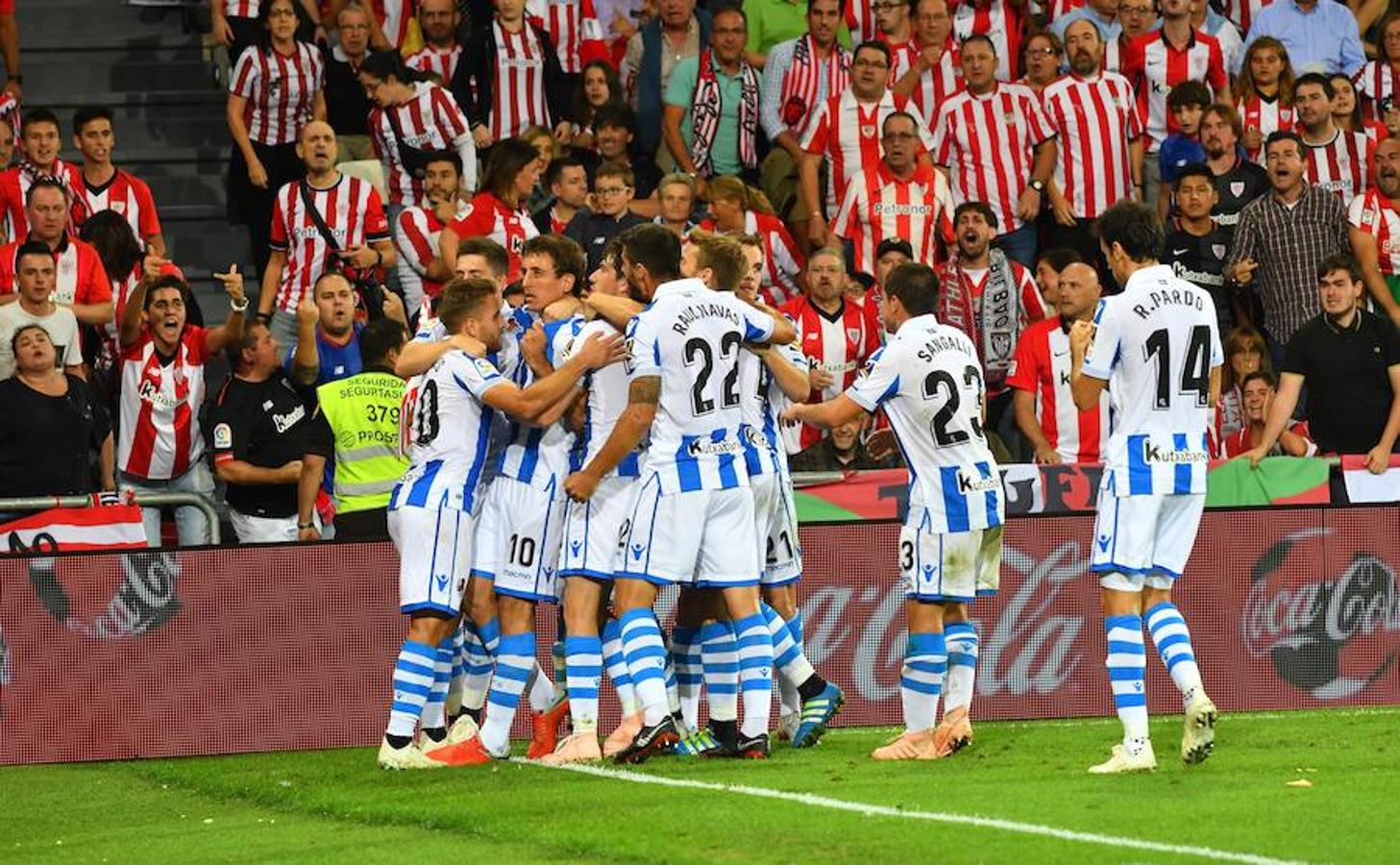 Derbi vasco disputado este viernes en San Mamés, correspondiente a la octava jornada de Liga