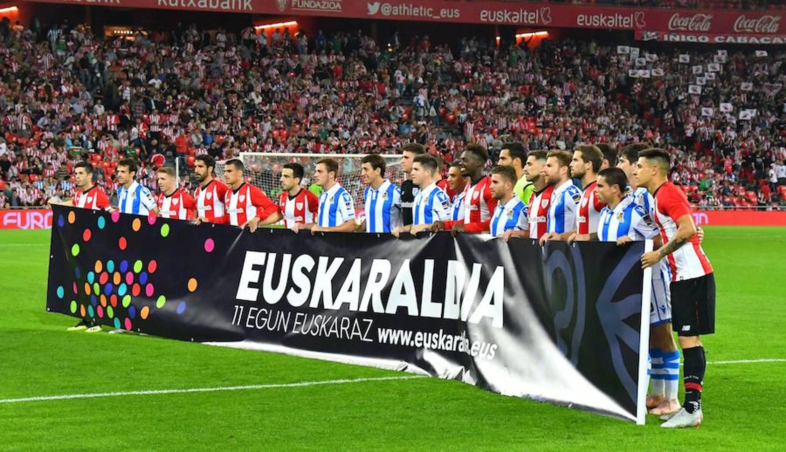 Derbi vasco disputado este viernes en San Mamés, correspondiente a la octava jornada de Liga