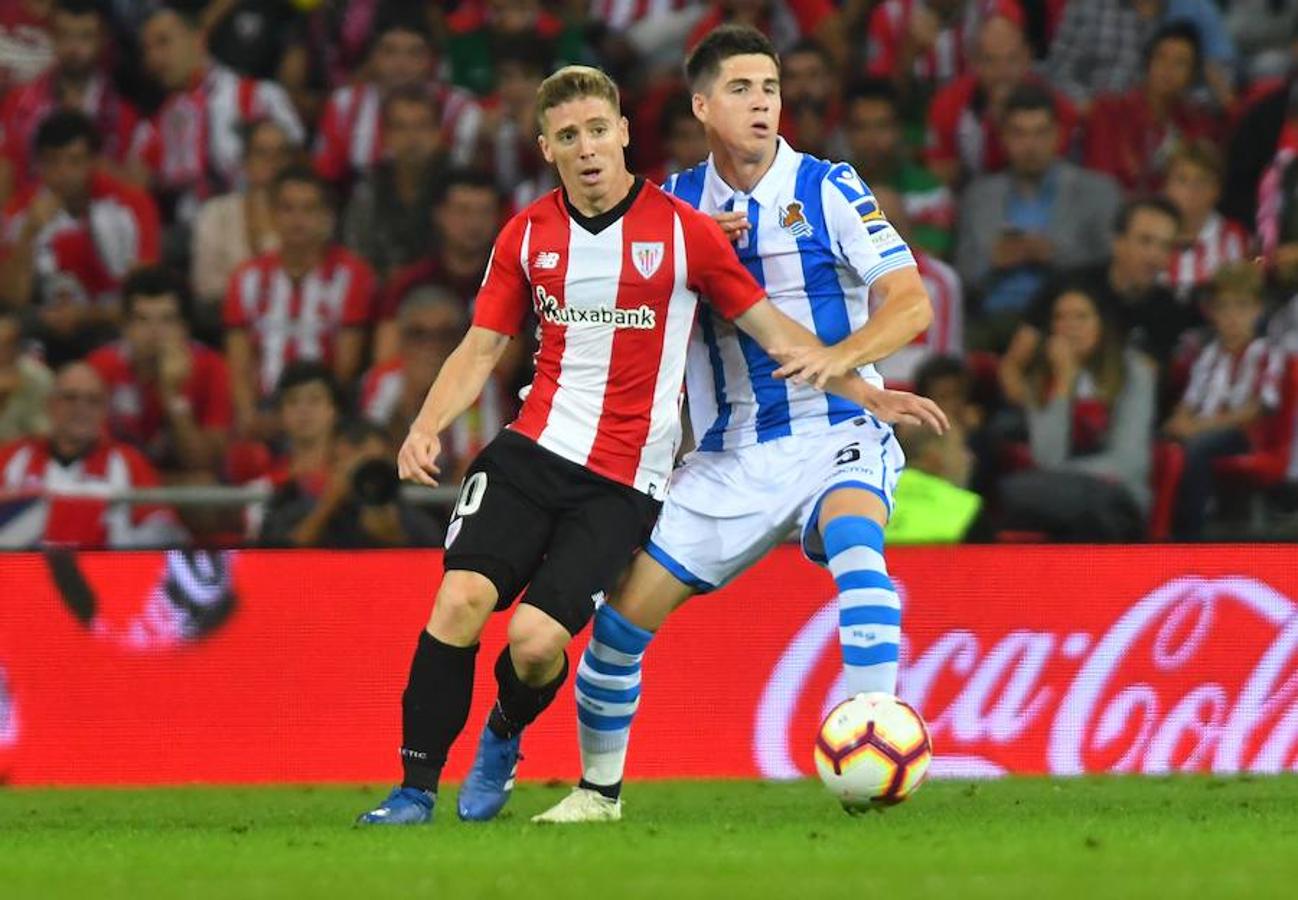 Derbi vasco disputado este viernes en San Mamés, correspondiente a la octava jornada de Liga