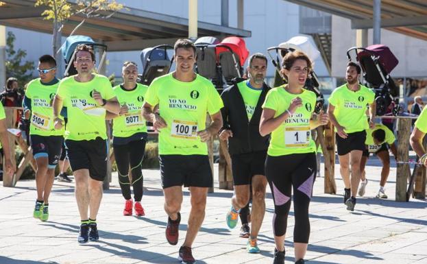 Pedro Sánchez, durante su participación esta mañana en una carrera por la conciliación.