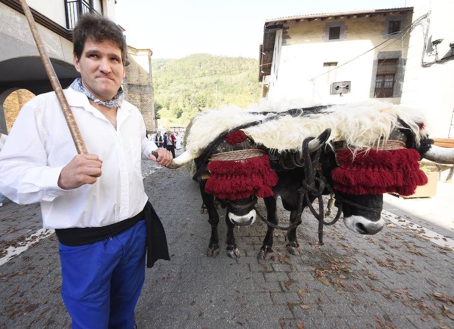Antzinako bizimodua eta baserritarren lanbideak berreskuratu zituzten ataundarrek Ohitura Zaharren Egunean.