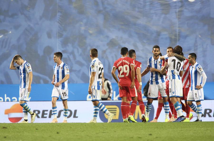 La Real Sociedad y el Girona han empatado (0-0) en el partido disputado el lunes por la noche en el estadio de Anoeta.. 