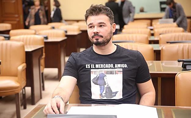 Rufián compara el «procés» y La Manada: «25 años por votar y 9 por violar»