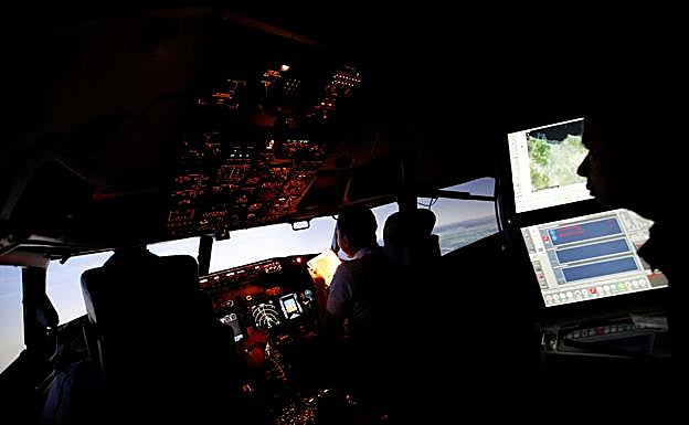 Cabina de entrenamiento de Lion Air. 