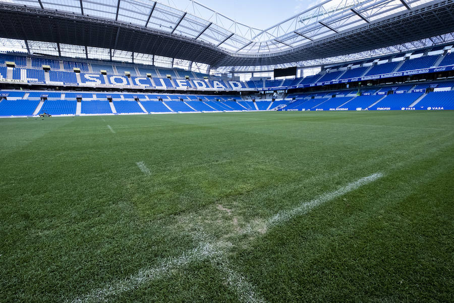 Las obras en el estadio de Anoeta avanzan a buen ritmo.