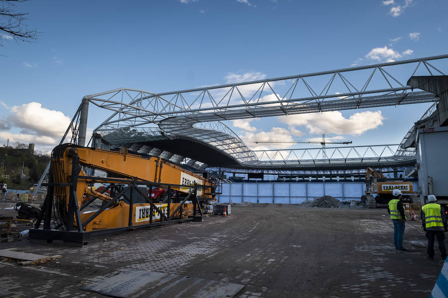 Las obras en el estadio de Anoeta avanzan a buen ritmo.