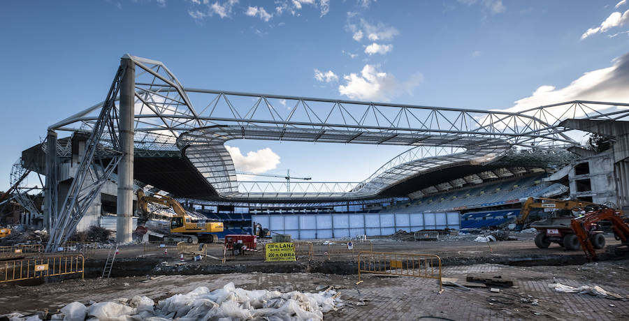 Las obras en el estadio de Anoeta avanzan a buen ritmo.