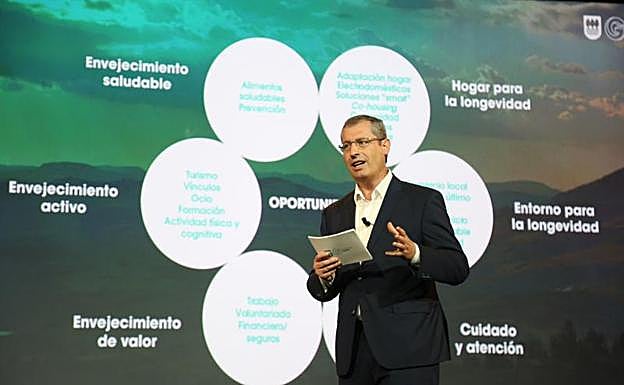 Markel Olano en la presentación del congreso Adinberri. 