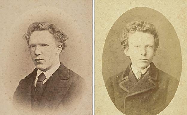 Vincent van Gogh, con 19 años, y su hermano Theo van Gogh, con 15, las dos fotografías estudiadas por el museo del pintor en Ámsterdam. 