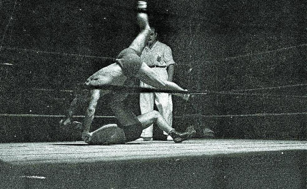 Un combate de lucha libre muy anterior, en el año 1950. 