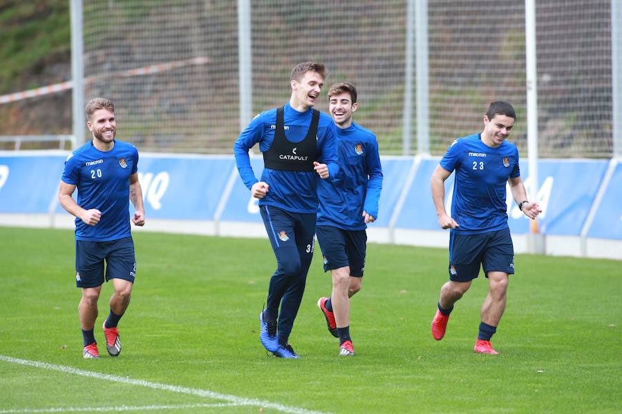 Los de Garitano han entrenado esta mañana en Zubieta tratando de olvidar la derrota en Anoeta y pensando ya en su próximo rival.