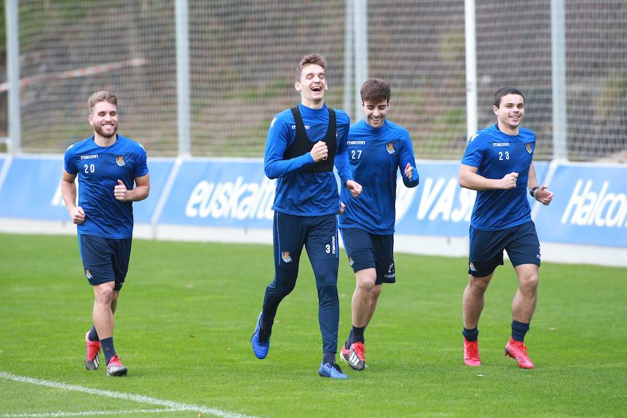 Los de Garitano han entrenado esta mañana en Zubieta tratando de olvidar la derrota en Anoeta y pensando ya en su próximo rival.