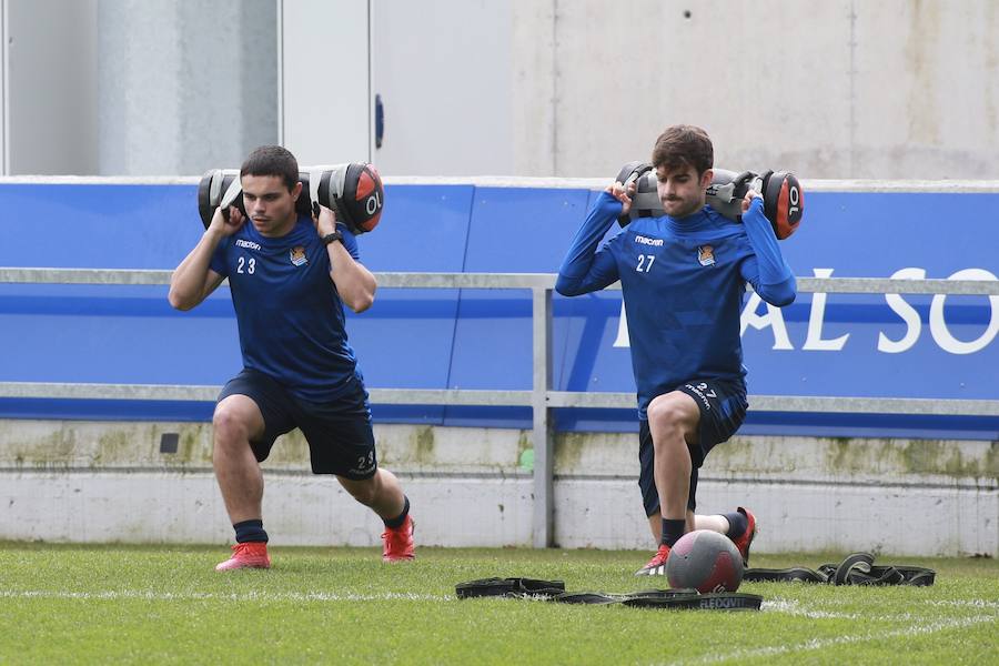 Los de Garitano han entrenado esta mañana en Zubieta tratando de olvidar la derrota en Anoeta y pensando ya en su próximo rival.
