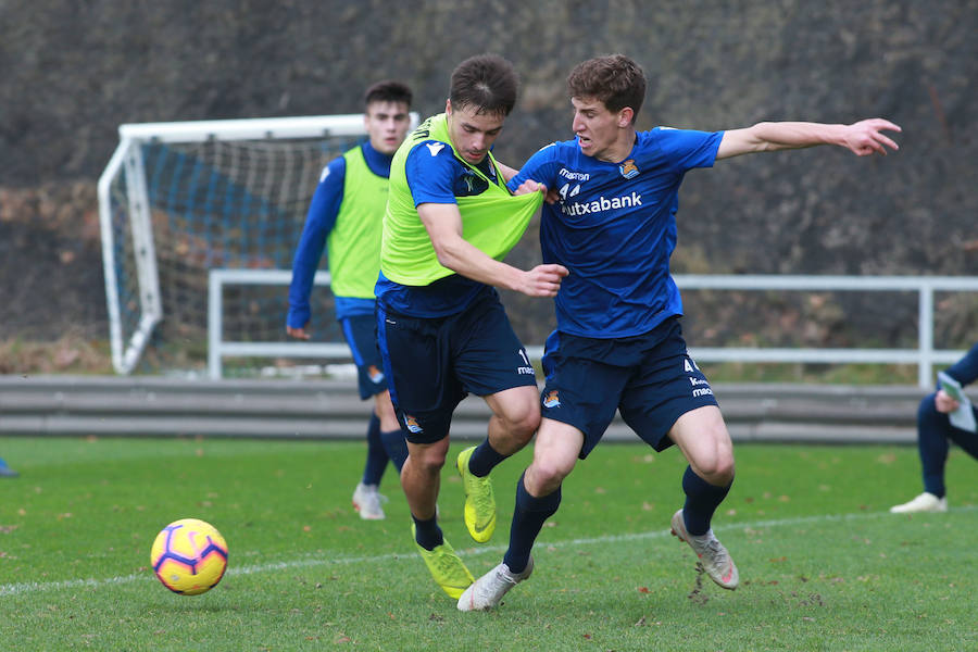 Los de Garitano han entrenado esta mañana en Zubieta tratando de olvidar la derrota en Anoeta y pensando ya en su próximo rival.
