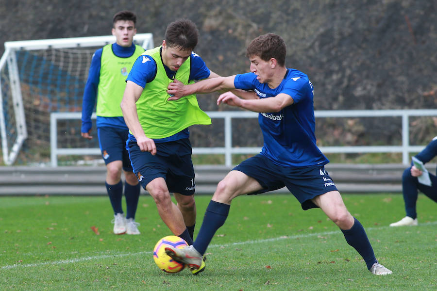 Los de Garitano han entrenado esta mañana en Zubieta tratando de olvidar la derrota en Anoeta y pensando ya en su próximo rival.