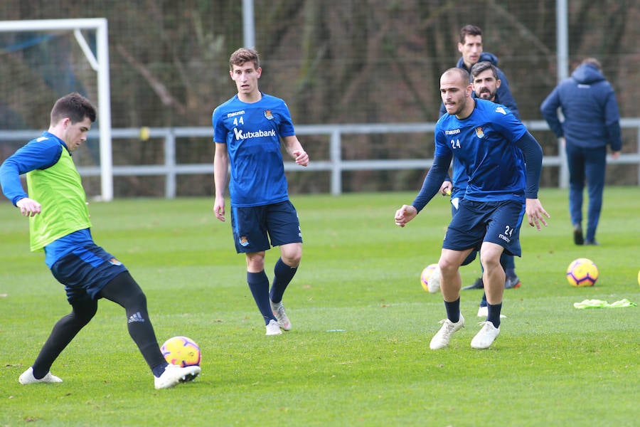 Los de Garitano han entrenado esta mañana en Zubieta tratando de olvidar la derrota en Anoeta y pensando ya en su próximo rival.