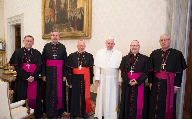 El Papa, el pasado lunes durante una recepción con los obispos chilenos tras el escándalo de los abusos en aquel país.