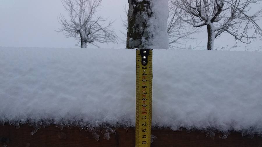 La nieve ha llegado a los montes de Gipuzkoa y ya complica la circulación en varios puntos del territorio, como en Pagozelai. Los camiones con sal ya están operativos. También ha hecho presencia en las campas de Urbia. La lluvia ha sido la protagonista, asimismo, del mal tiempo este martes.