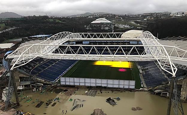 Vista que presentaba Anoeta desde un edificio cercano