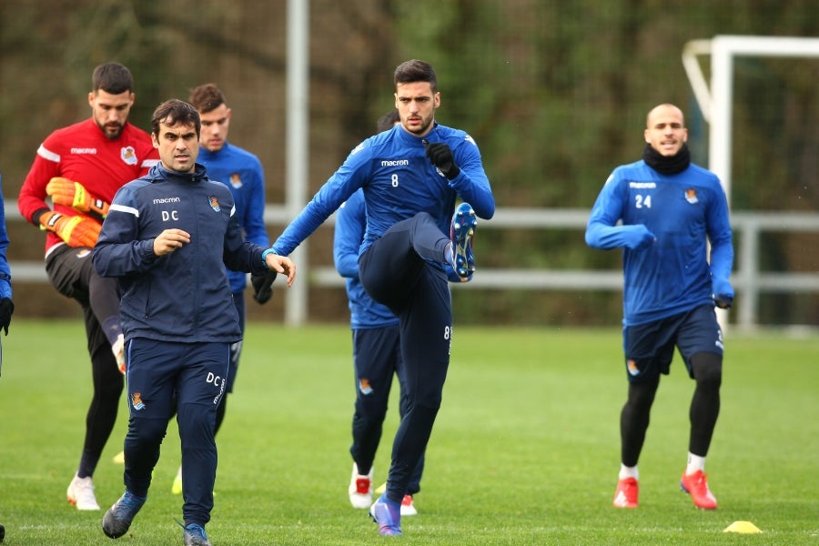 La Real Sociedad ha completado esta sábado la última sesión preparatoria antes de recibir al Huesca este domingo en Anoeta. 
