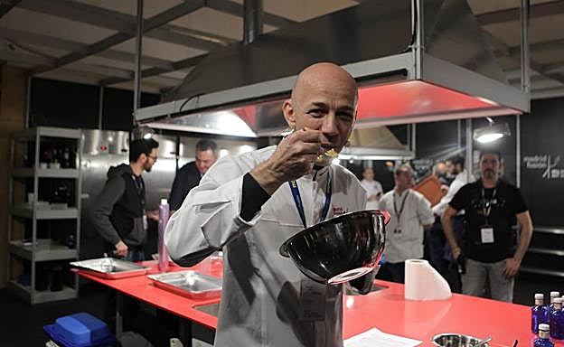 Riccardo Camanini en el 'backstage' de Madrid Fusión, justo antes de iniciar su ponencia.