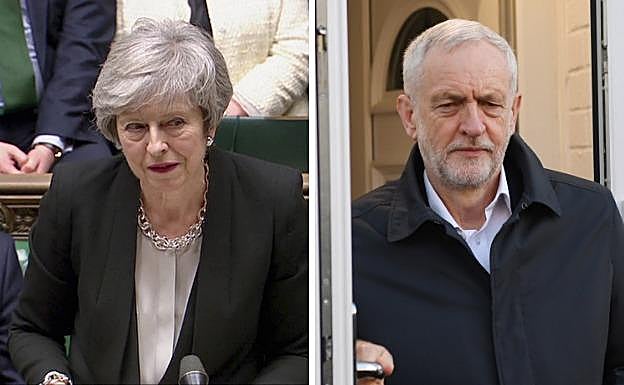Theresa May y Jeremy Corbyn.