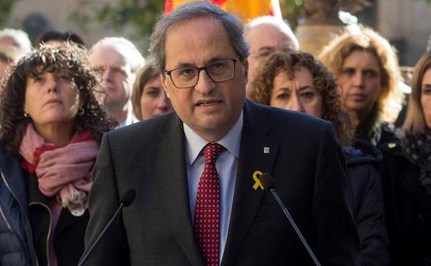 Torra, en el acto de homenaje de la Generalitat a los presos el pasado miércoles.