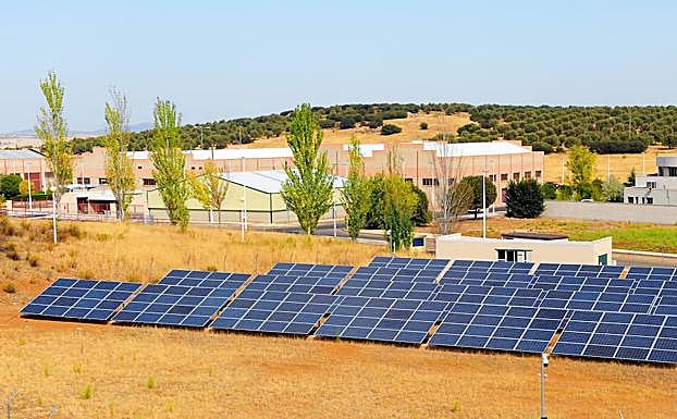 Una instalación industrial de paneles solares. 