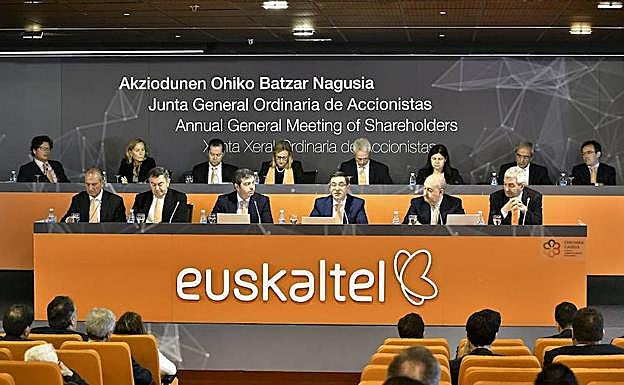 Junta de accionistas de Euskaltel en junio de 2018. 