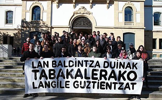 Protesta de trabajadores de Ubik. 