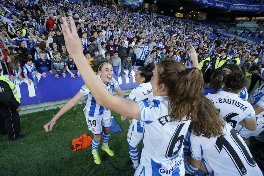 Las mejores imágenes de la victoria de la Real Sociedad ante el Sevilla y que le sirve para entrar en la final de la Copa de la Reina por primera vez en su historia 