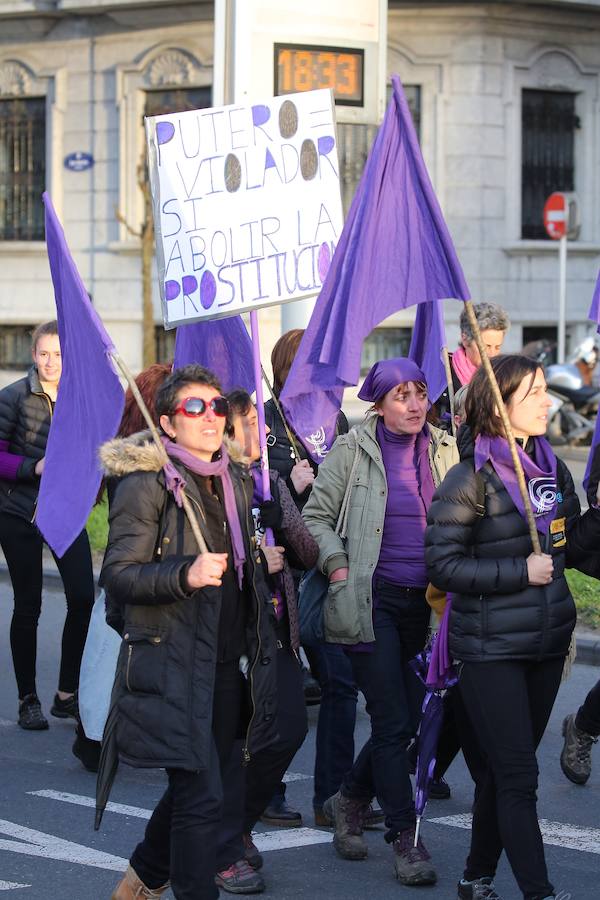 San Sebastián ha sido el lugar en el que las mujeres han reclamado sus derechos con motivo del 8M. 