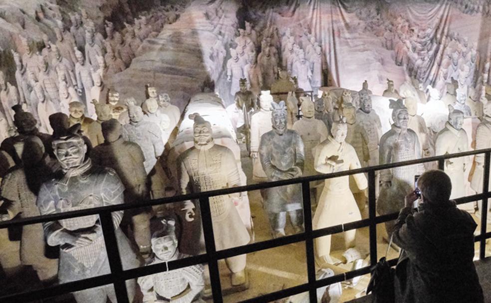 Los guerreros de Xian, en la exposición de Pasaia.