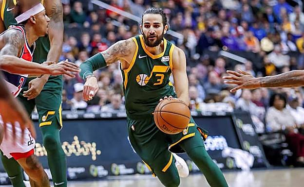 Ricky Rubio, ante los Wizards. 