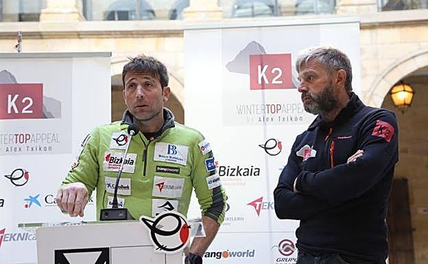 Txikon, durante la rueda de prensa que ha dado este miércoles en Bilbao.
