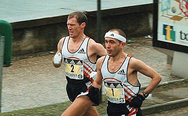 Alberto Juzdado y Diego García, en carrera. 