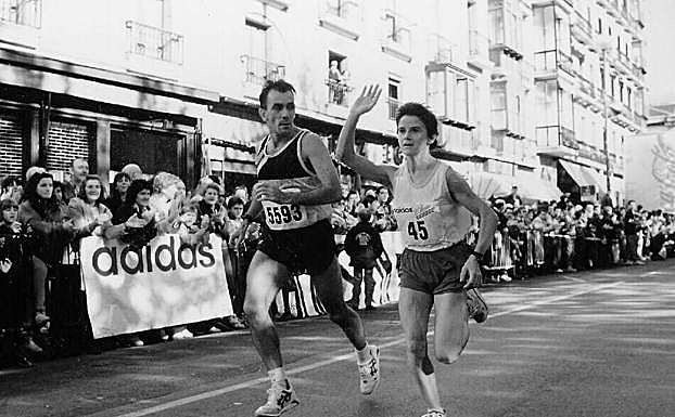 María Luisa Irizar, durante una de sus siete victorias. 