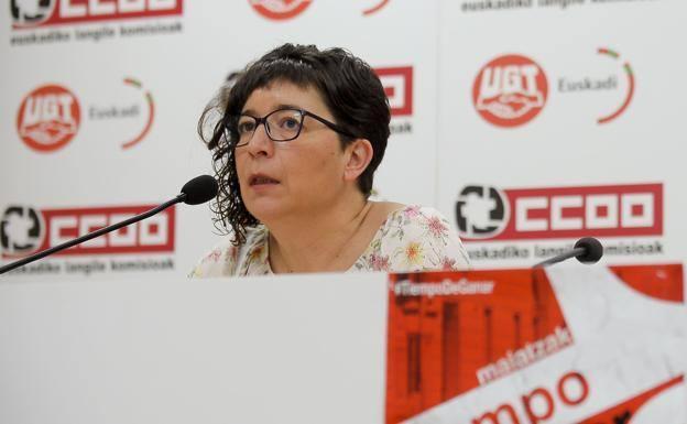 La líder de CC OO en Euskadi, Loli García. 