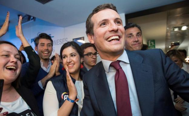 Pablo Casado, tras el debate. 